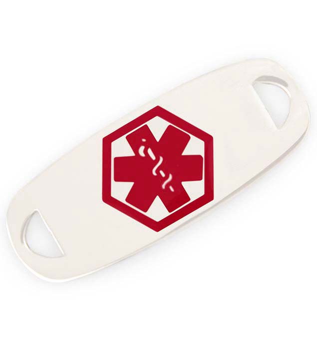Modern Stainless Red Medical ID Tag Lauren's Hope
