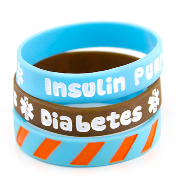 Diabetes/Insulin Pump Brown Silicone Medical Bands