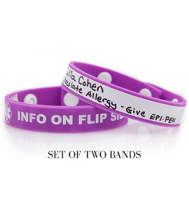 Purple WriteOn Medical ID Wristband Lauren's Hope