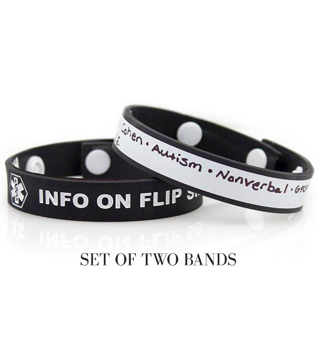 Black WriteOn Medical ID Wristband Lauren's Hope