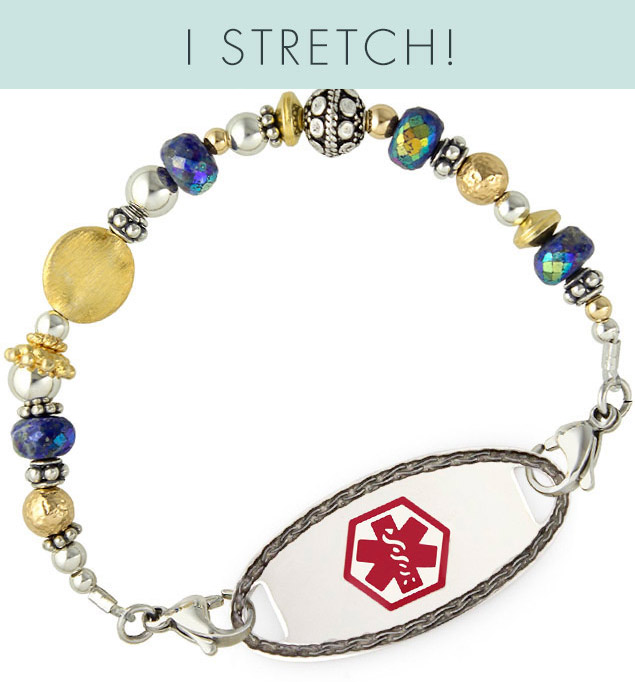 Sofia Gold and Silver Stretch Medical Alert Bracelet Lauren's Hope