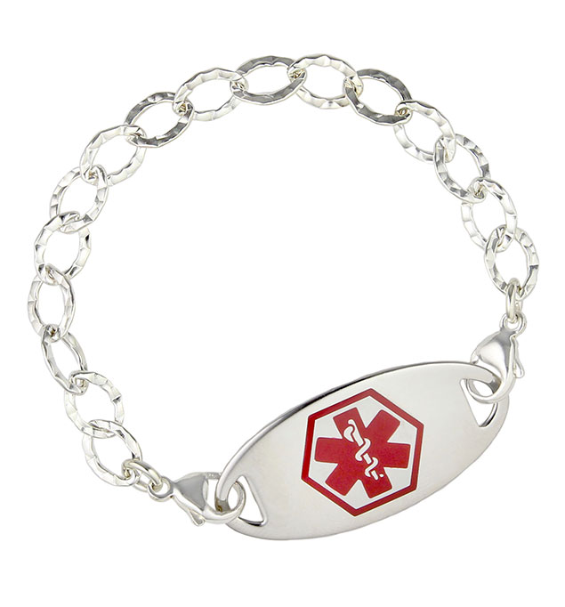 Small Sterling Silver Chain Medical ID Bracelet Lauren's Hope