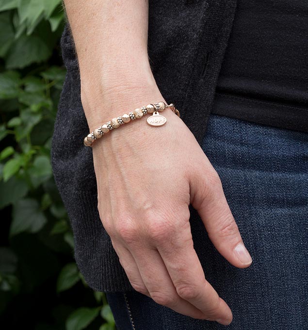 Rose Gold and Silver Balis ID Bracelet Lauren's Hope