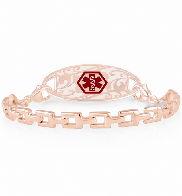 Hollis Med Alert Bracelet In Rose Gold Lauren S Hope
