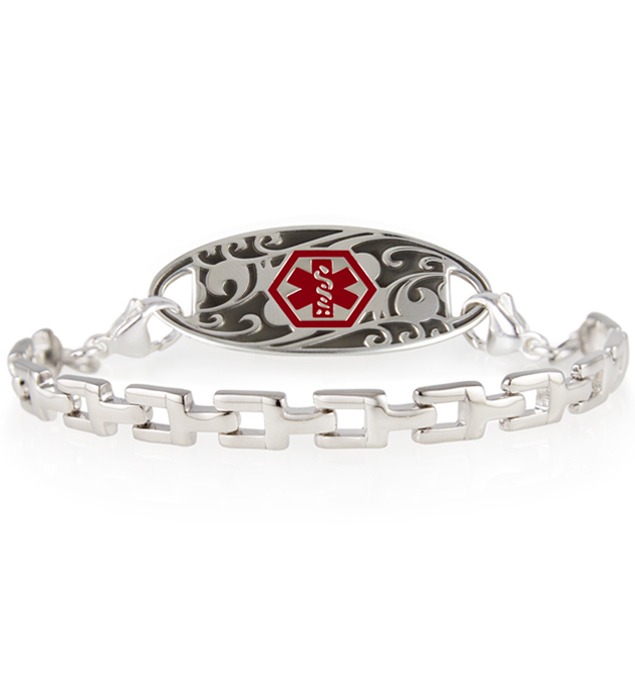 Hollis Med Alert Bracelet In Silver Lauren S Hope