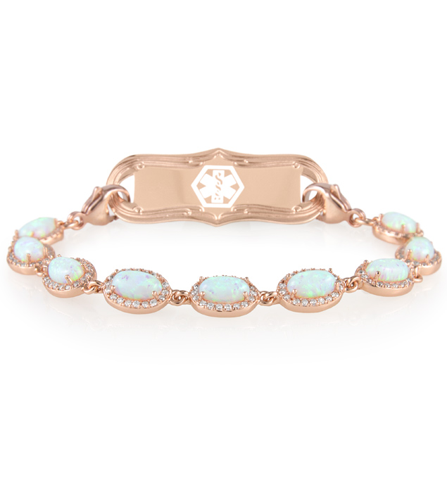 Opal Medical ID Bracelet in Rose Gold Lauren's Hope