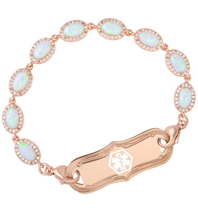 Opal Medical ID Bracelet in Rose Gold Lauren's Hope