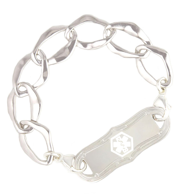 Medical Alert Bracelet >> Artisan Link Silver Medical Alert Bracelet Medical Alert Bracelet >> Artisan Link Silver Medical Alert Bracelet