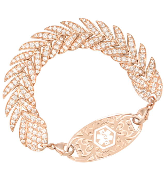 Rose gold feather bracelet clearance