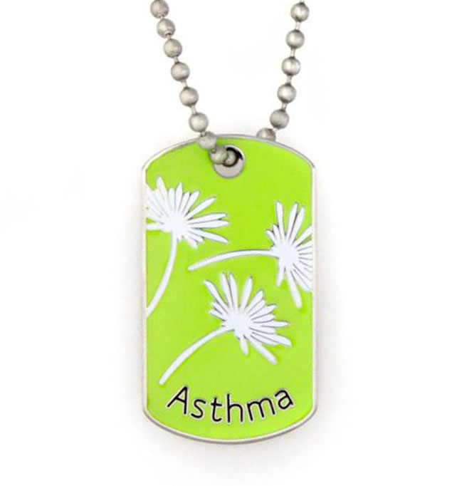 Asthma Mini Medical ID Dog Tag