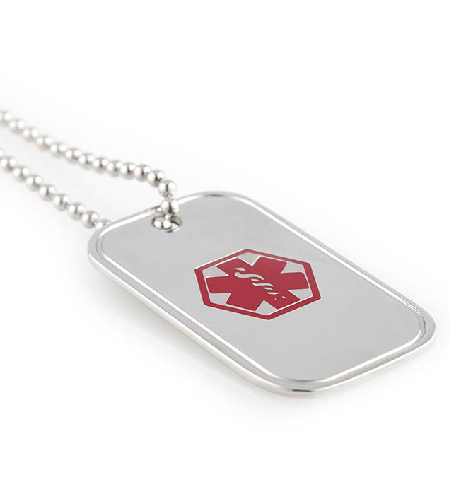 Medical id dog tag necklace Clearance
