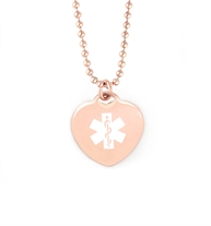 Rose gold medical alert necklace clearance